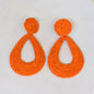 Aretes artesanales de cuerda – Naranja mandarina