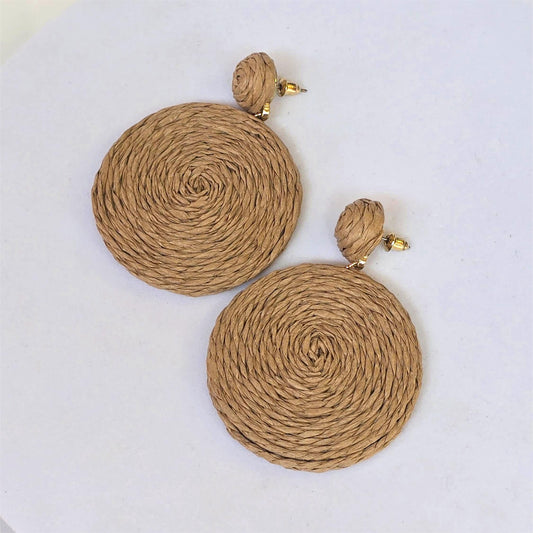 Aretes artesanales de cuerda – Natural