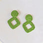 Aretes artesanales de cuerda – Verde limón