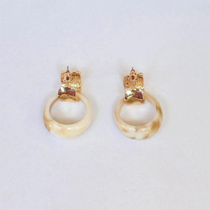 Aretes desmontables dúo – Vainilla & dorado