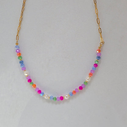Collar multicolor con perlitas 🌸