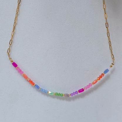 Collar rainbow facetado 🌈