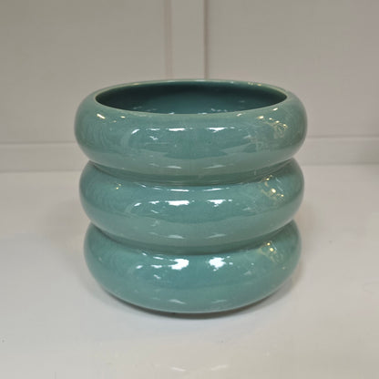 Maceta Ondulada Verde Aqua – Moderna, orgánica y con flow natural 🌊🌿