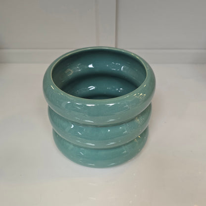 Maceta Ondulada Verde Aqua – Moderna, orgánica y con flow natural 🌊🌿