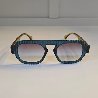 Lentes "Galáctica" en azul y amarillo