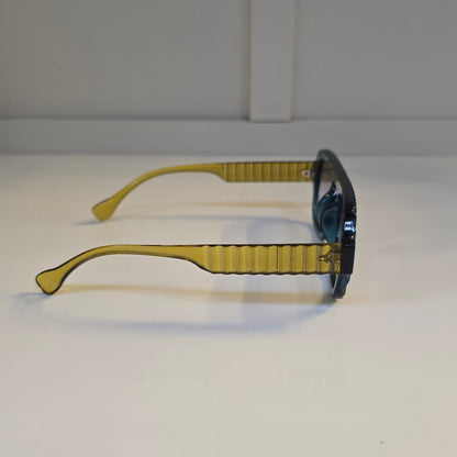 Lentes "Galáctica" en azul y amarillo