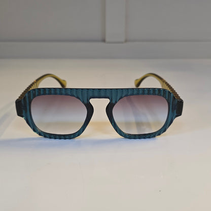 Lentes "Galáctica" en azul y amarillo