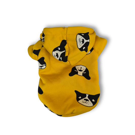 💛 Sudadera amarilla con caritas de perrito