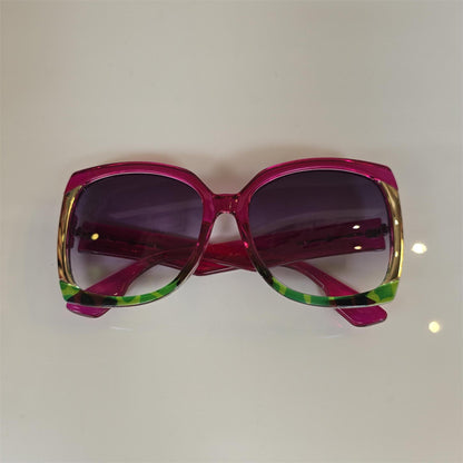 Lentes "Tropikiss" en rosa con verde y detalle dorado