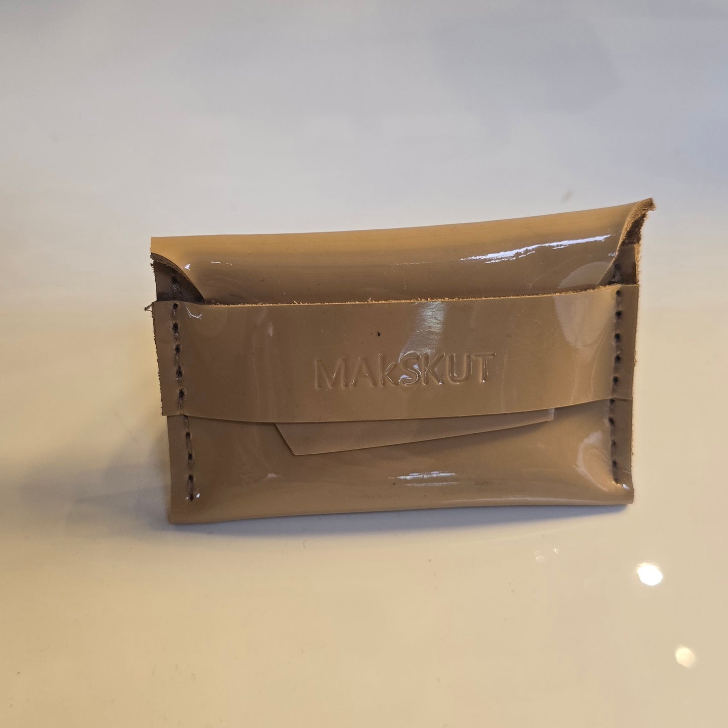 Monedero de piel camel