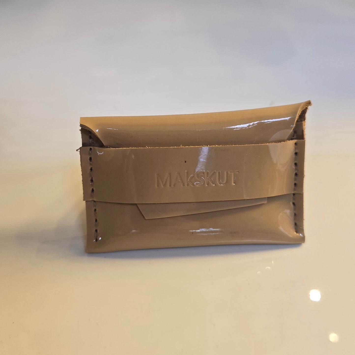 Monedero de piel camel