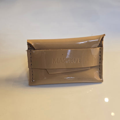 Monedero de piel camel