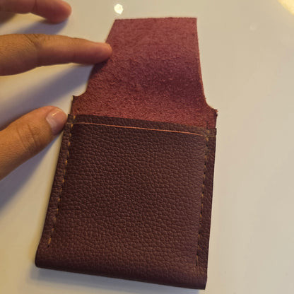 Monedero de piel vino texturizada