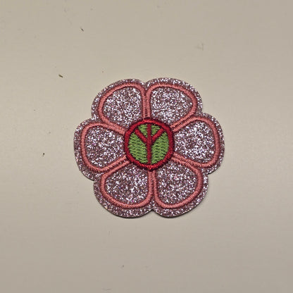 🌸 Parche flor "Peace & Glitter"