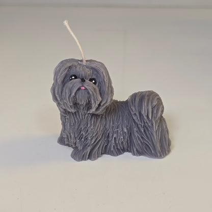 🐶💖 Vela perrito chuiquito peludo Gris