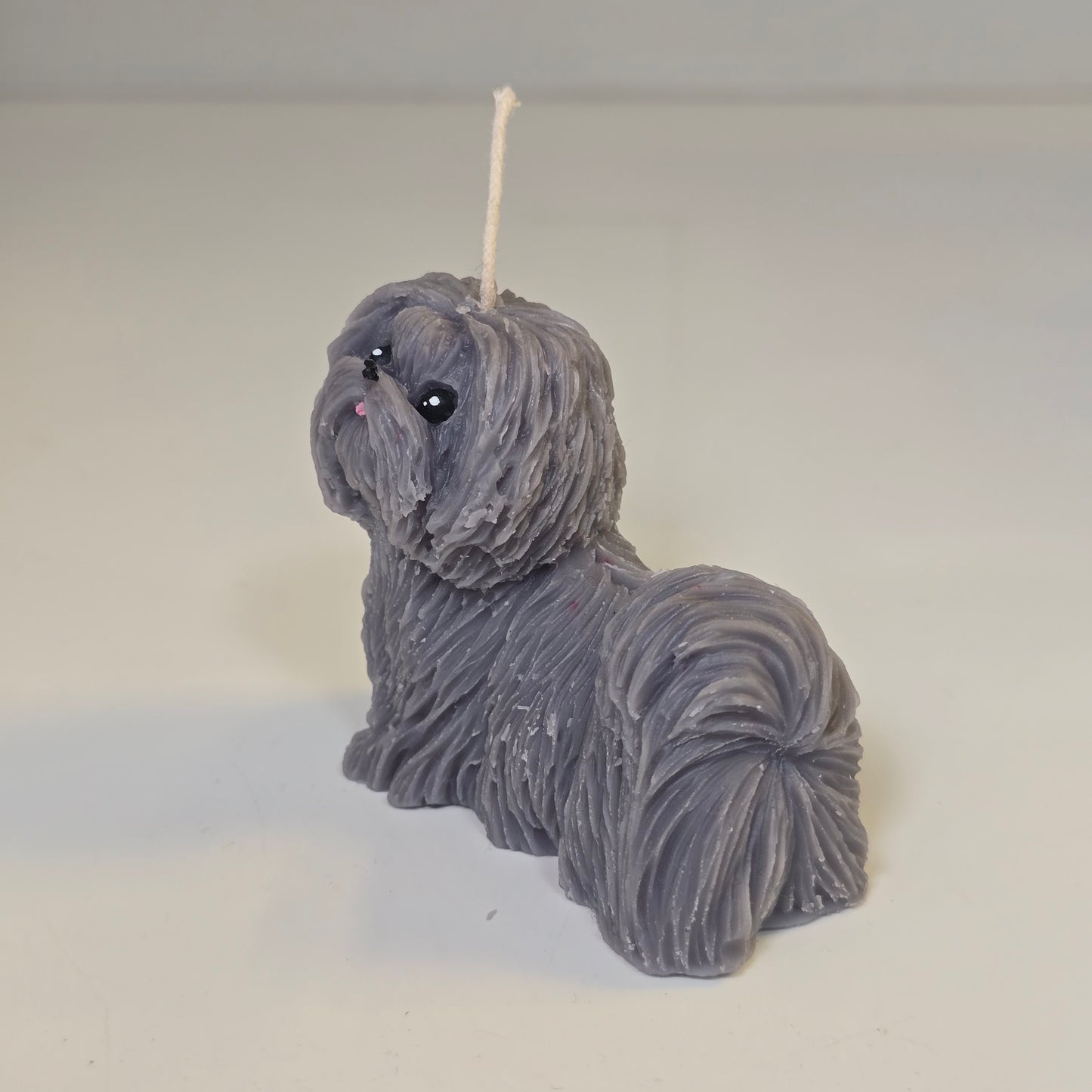 🐶💖 Vela perrito chuiquito peludo Gris