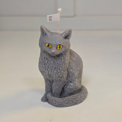 🖤🌙 Vela Gatito Gris Sentado