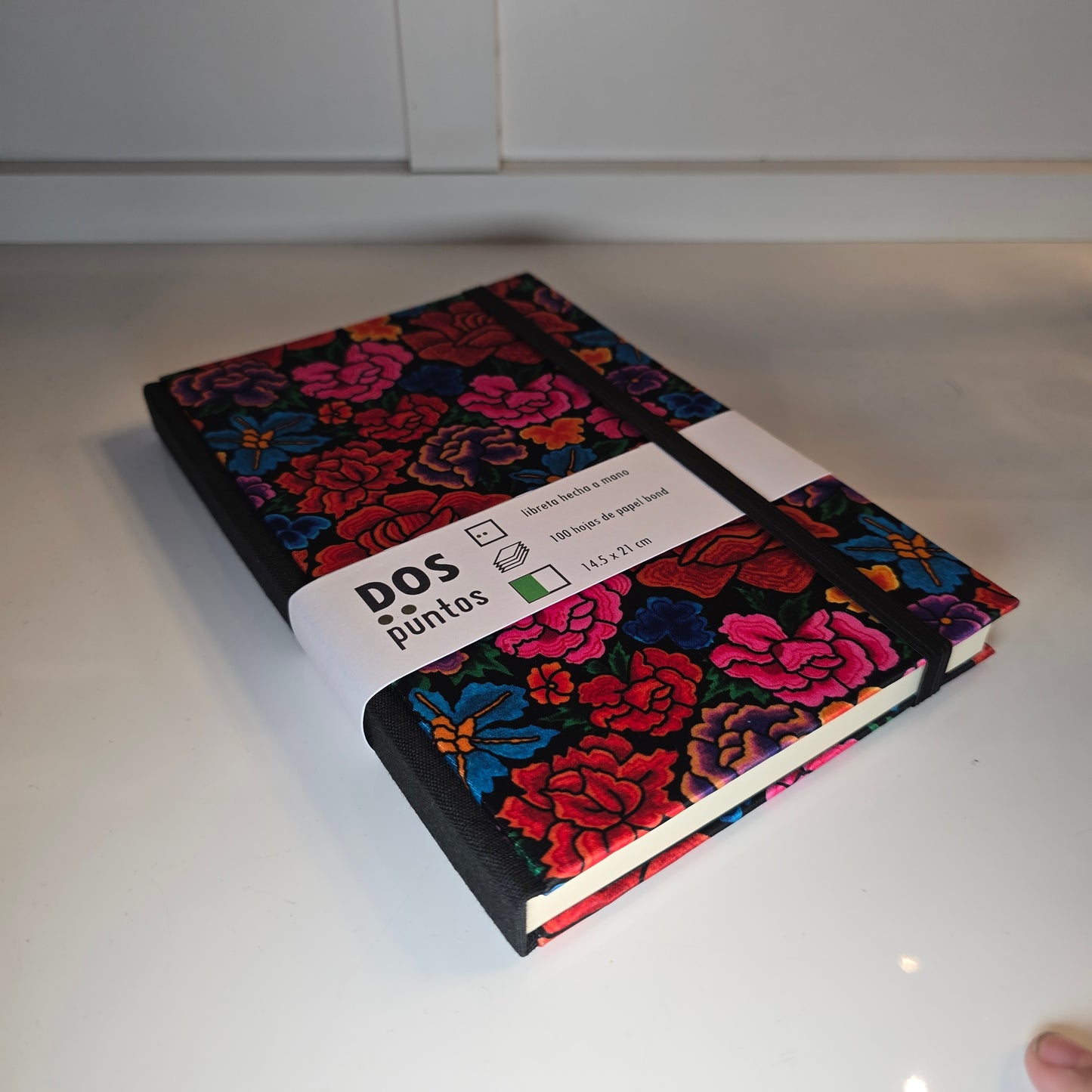 Libreta Pasta Dura de Tela Flores Colores