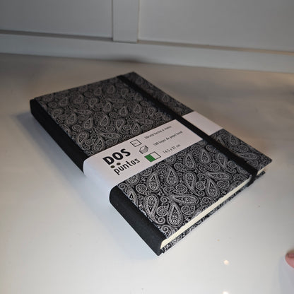 Libreta Pasta Dura de Tela Cachemira Negro