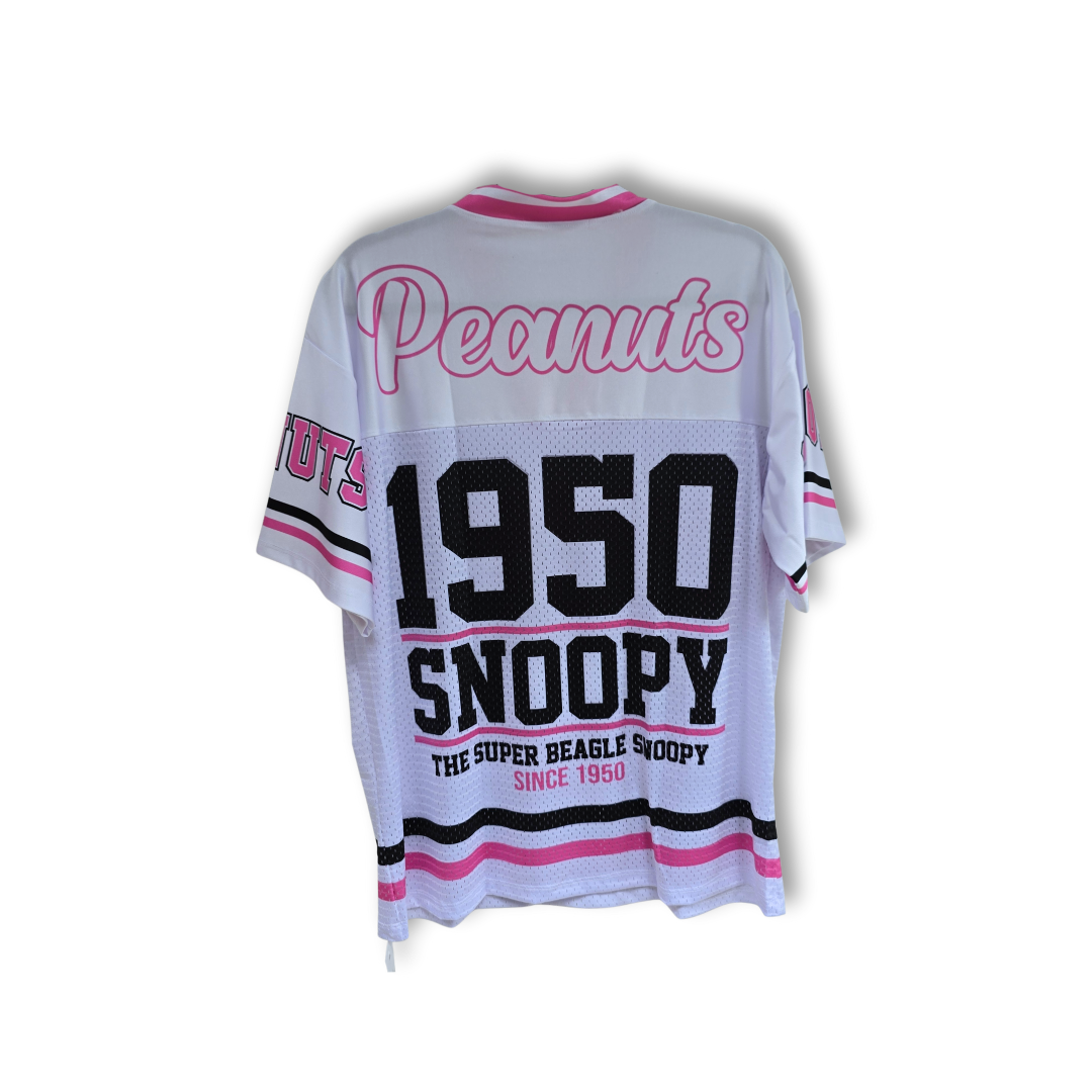 Jersey Unisex Snoopy Blanco con Rosa