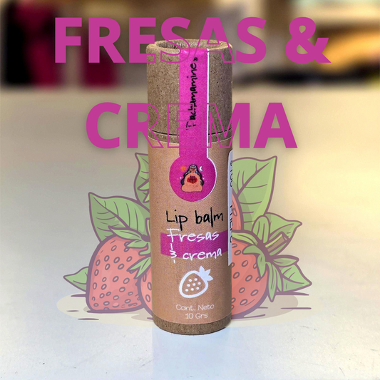 Lip Balm FRESAS CON CREMA en Barra