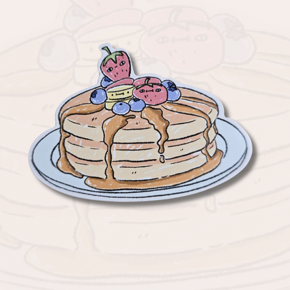 Sticker Hot Cakes Con Frutitas