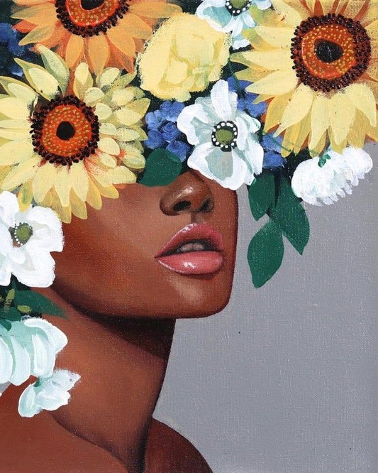 Paint by Numbers - Cabeza con Flores