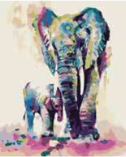 Paint by Numbers - Familia Elefante