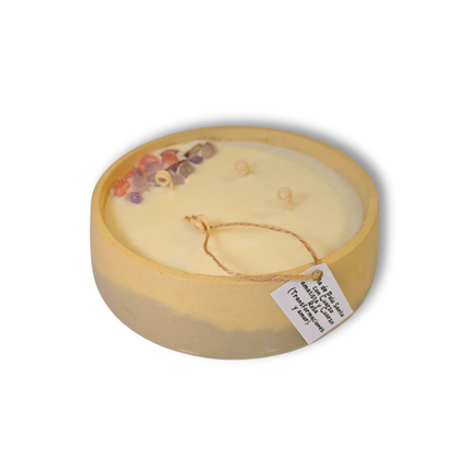 Vela Grande de Palo Santo con Amatista y Cuarzo Rosa