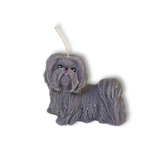 🐶💖 Vela perrito chuiquito peludo Gris