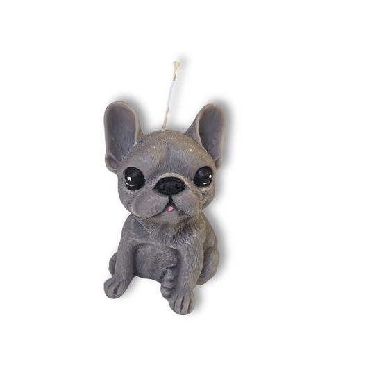🐾🖤 Vela Perrito Con Orejitas Paradas Gris