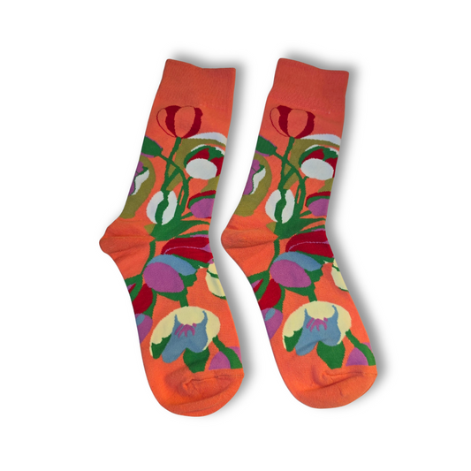 Calcetas “Jardín Naranja” 🌺🧦