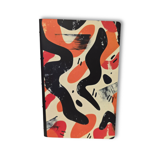 Libreta Delgada Manchas Naranja con Negro