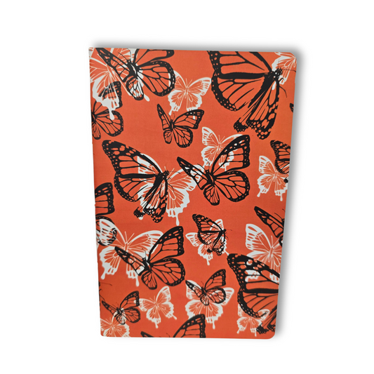 Libreta Delgada Naranja con Mariposas