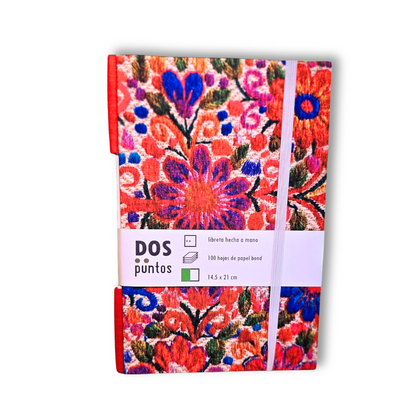 Libreta Flores Pixel | Tela - Hojas Blancas