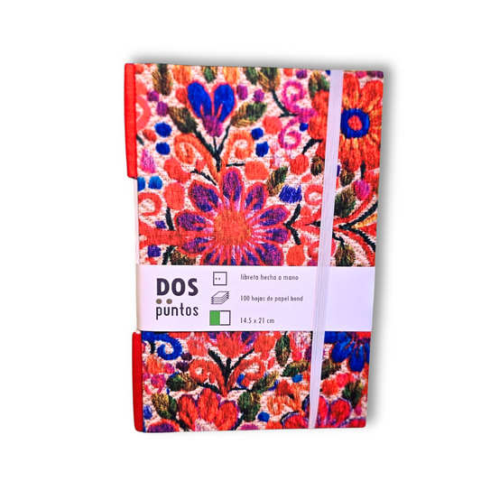 Libreta Flores Pixel | Tela - Hojas Blancas