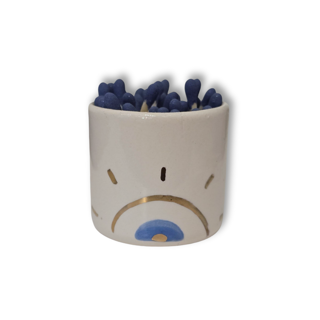 Cerillero de cerámica "Sol radiante"