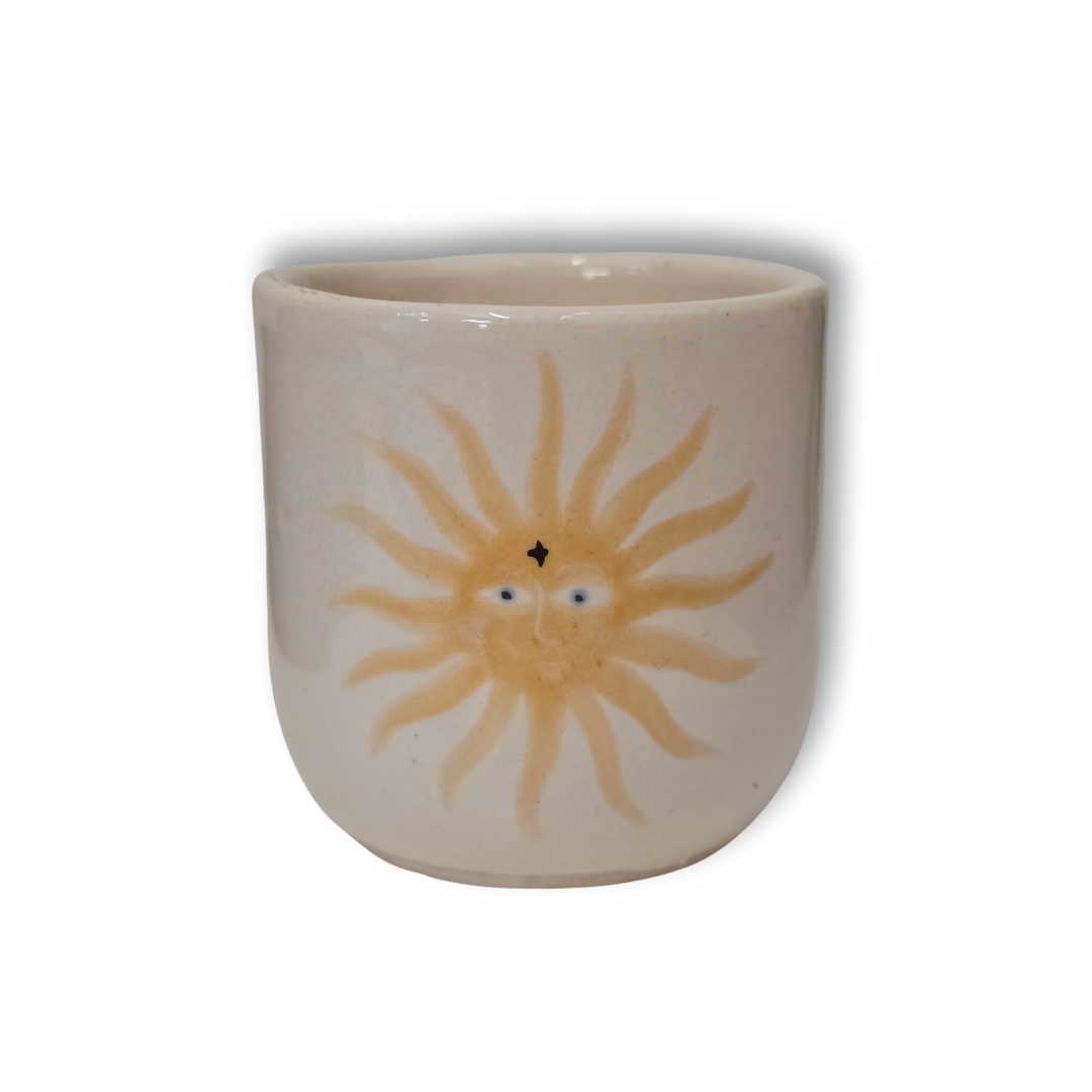 Tequilero de cerámica "Sol de media copa"