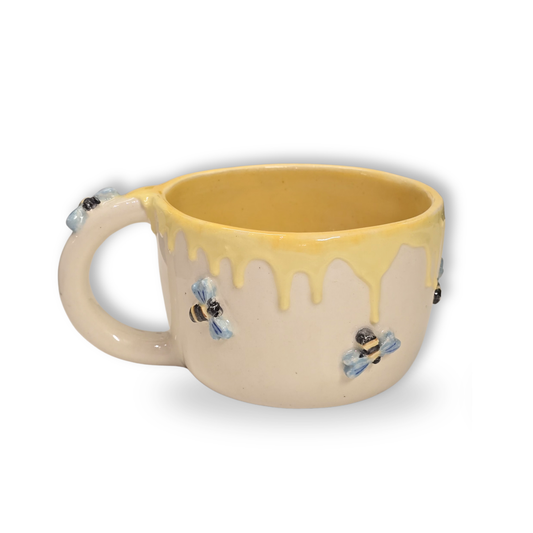 Taza Miel con Abejitas - Hecha a mano 🍯🐝