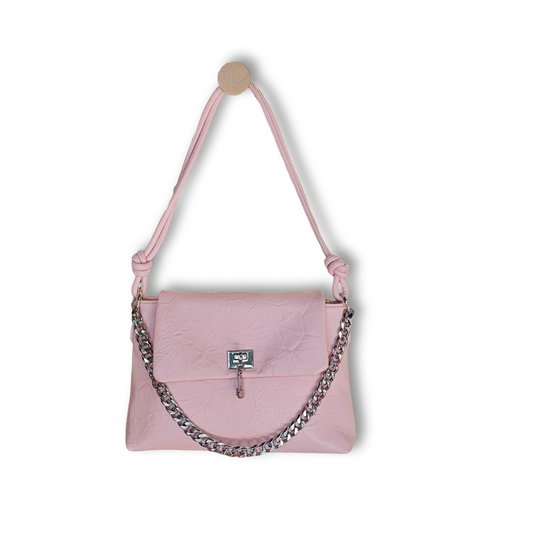 Bolsa de Mano Rosa  con Cadena