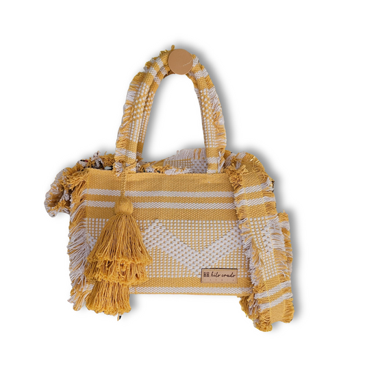 Bolsa de mano artesanal de Oaxaca - Amarilla
