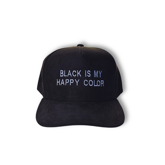 Gorra de gamuza "Black Is My Happy Color"