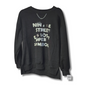 Sudadera Unisex Negra Con Texto Desgastado