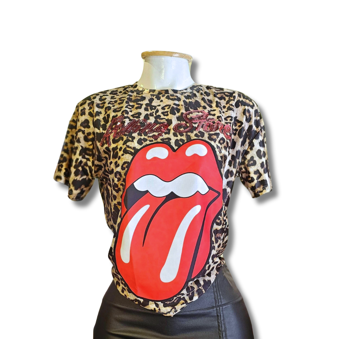 Playera Rolling Stones Animal Print