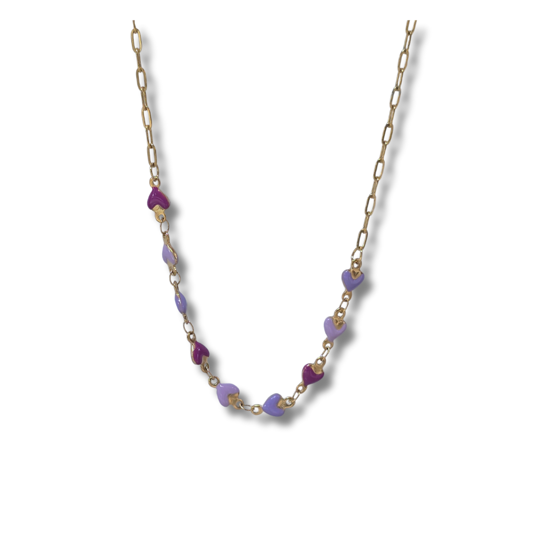 Collar corazones lila 💜