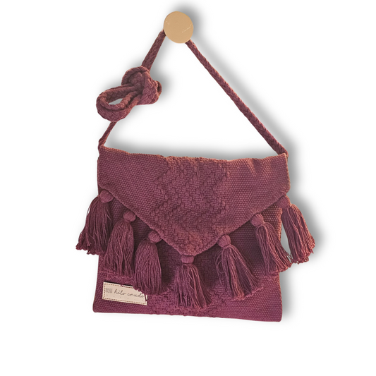 Cross Body Artesanal de Oaxaca Color Vino