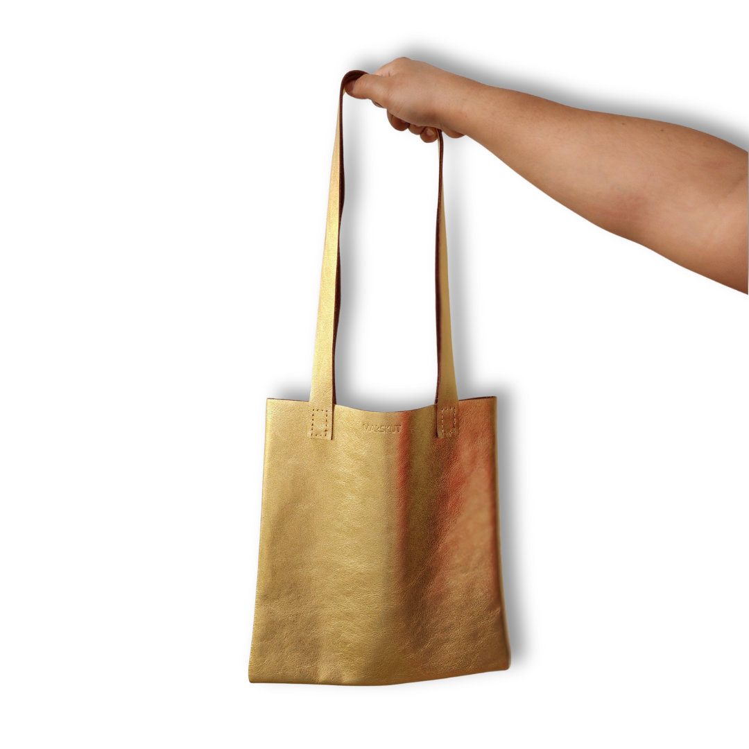 Tote de Piel Dorada Chica