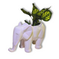 🐘 Maceta Elefante Origami – Blanco Brillante