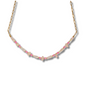 Collar cuarzo rosa con acentos rosas más fuertes 🌸