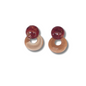 Aretes acrílicos – Esferas vino y aros nude